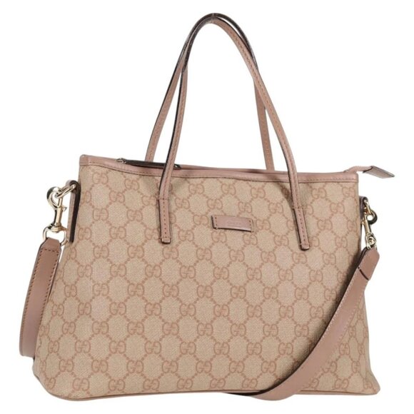 GUCCI GG Supreme Hand Bag PVC 2way Pink Gold 353440 Auth ki5957 - Picture 1 of 16